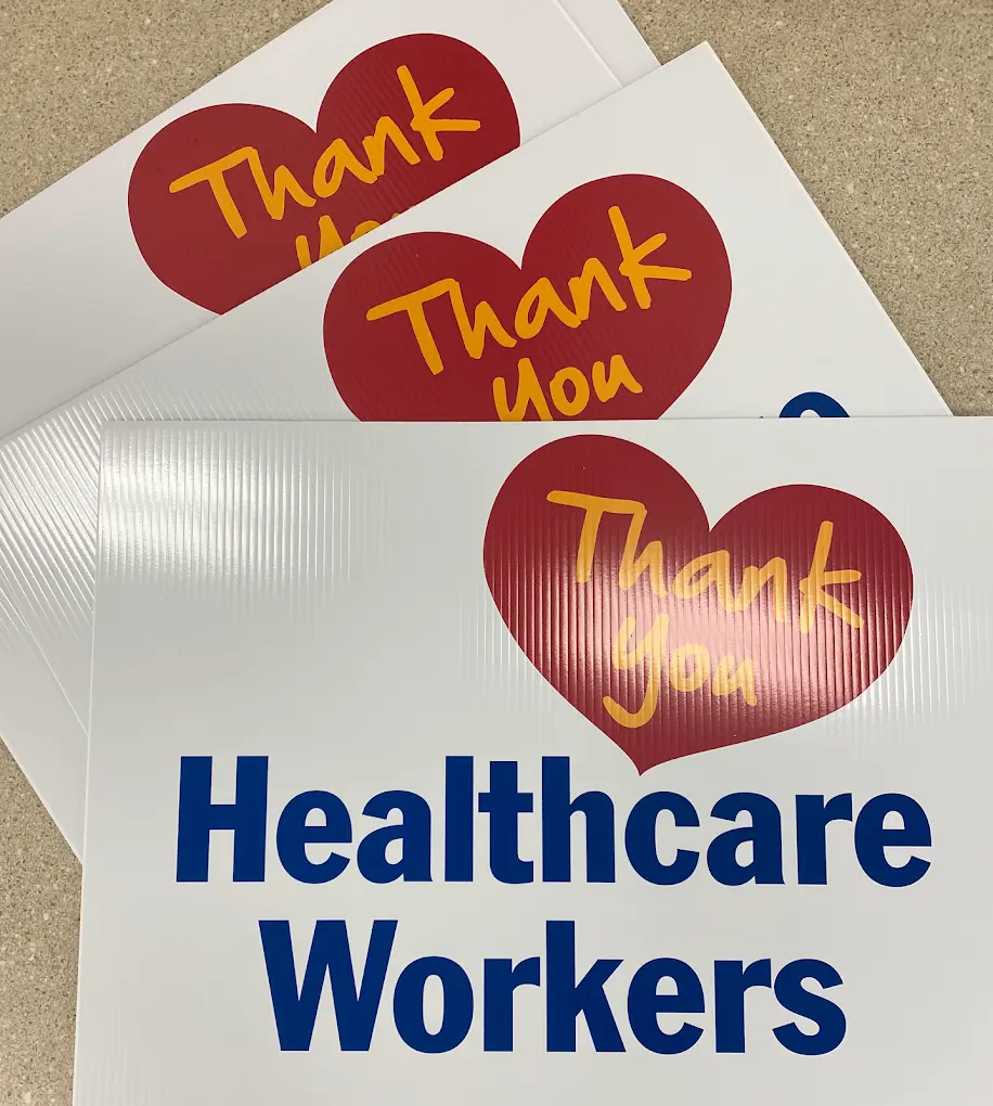 Colonial Press | About Us - Healthcare Workers Signs Photo